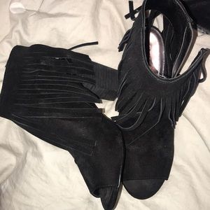 Fringe booties